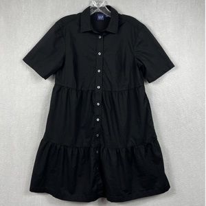 Gap tiered mini shirtdress Black NWT size Small